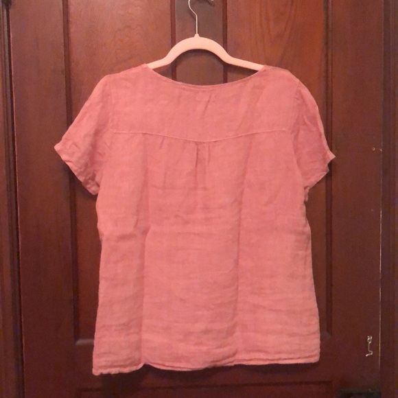 Pink linen top with darts - Picture 2 of 7